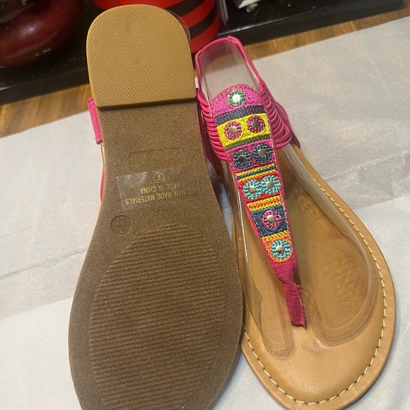 Top Moda fuchsia sandals - Picture 2 of 5